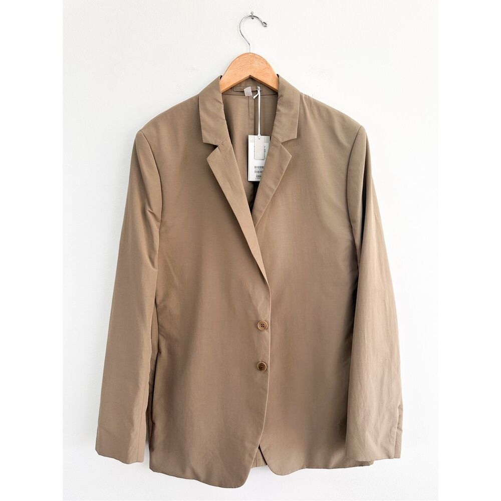 COS Men’s Khaki Tan Cotton Unlined Concealed 2 Button Sport Blazer